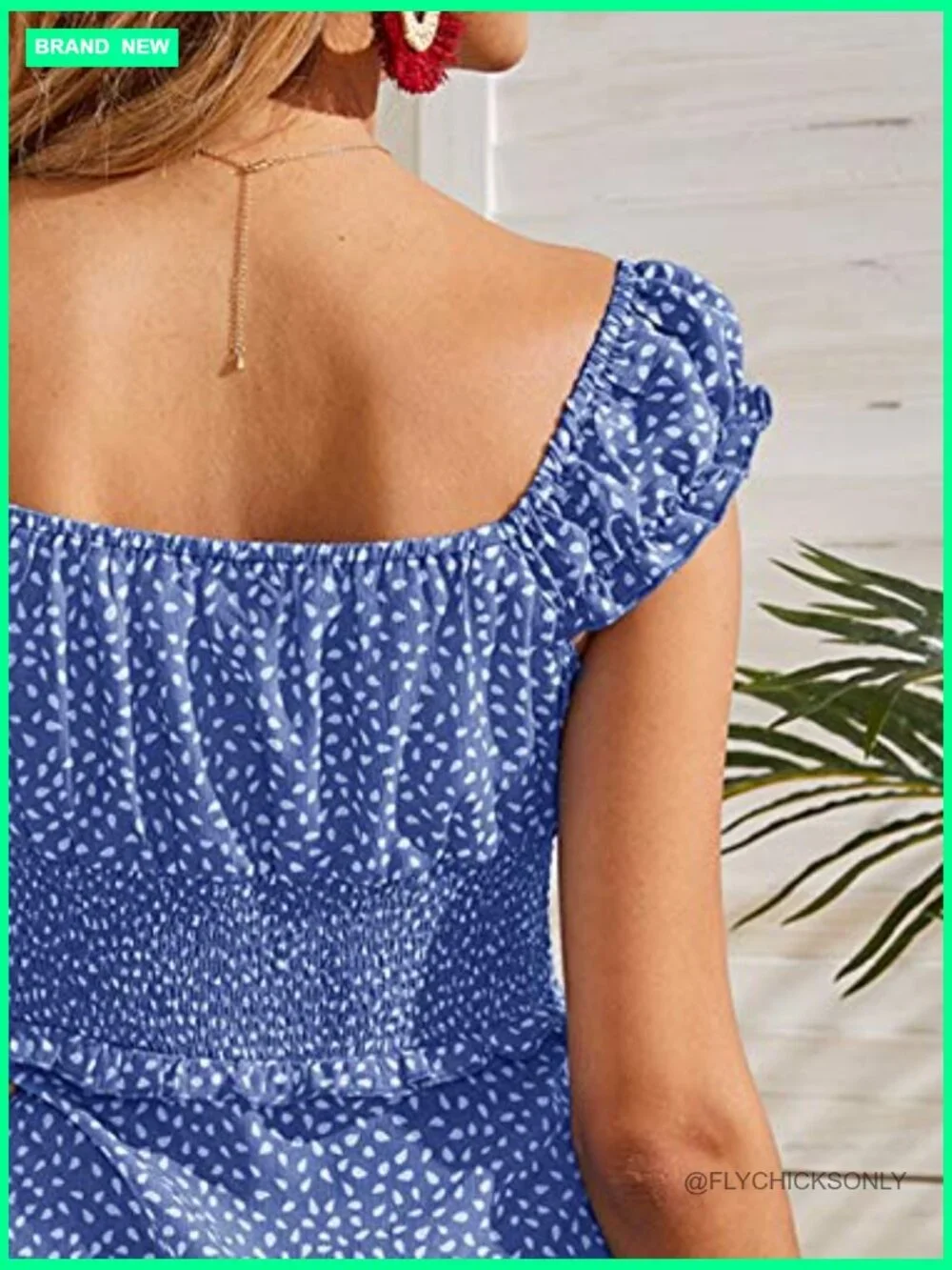 Smocked Ruffle Floral Tie Front Boho Mini Dress
